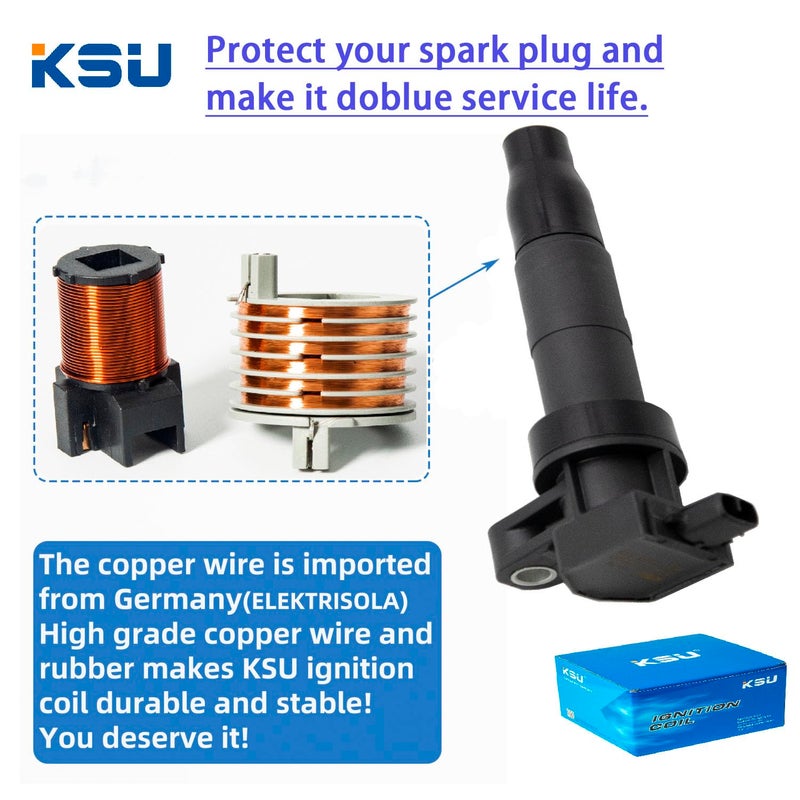 KSU Coil pack compatible with Kia Sorento 3.8L V6 2007 2008 2009 3.5L V6 2011 2012 2013 3.3L V6 2008 2009 2014 2015 2016 2017 2018 - Image 2